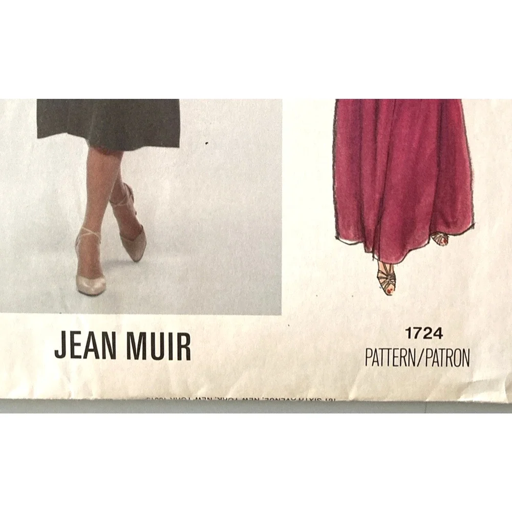 Vogue Designer Original 1724 Jean Muir Pattern Midi Maxi Evening Sz 8 Uncut '70s